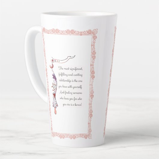 最も重要な人間関係エレガント引用文 カフェラテマグ (左アングル)