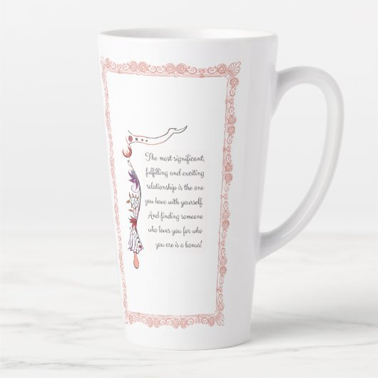 最も重要な人間関係エレガント引用文 カフェラテマグ (右)