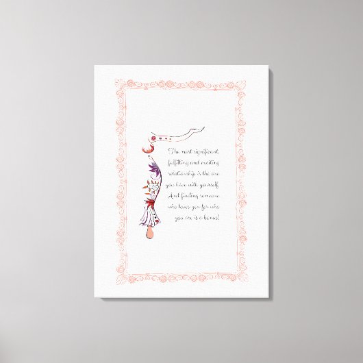 最も重要な人間関係エレガント引用文 キャンバスプリント (正面)