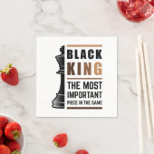 最も重要な駒 ブラックキング チェスゲーム2 スタンダードカクテルナプキン (インサイチュ)