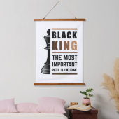 最も重要な駒 ブラックキング チェスゲーム2 吊り下げ型タペストリー (寝室)