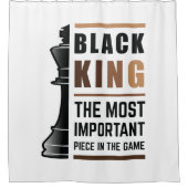 最も重要な駒 ブラックキング チェス ゲーム 2 シャワーカーテン (正面)