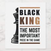 最も重要な駒 ブラックキング チェス ゲーム 2 ワインラベル (シングルラベル)