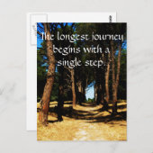 最も長い旅行はシングル・ステップから始まります ポストカード (正面/裏面)