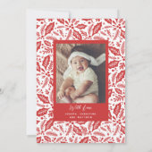 最も陽気なリトルクリスマスベリー写真アーチ赤 シーズンカード (裏面)