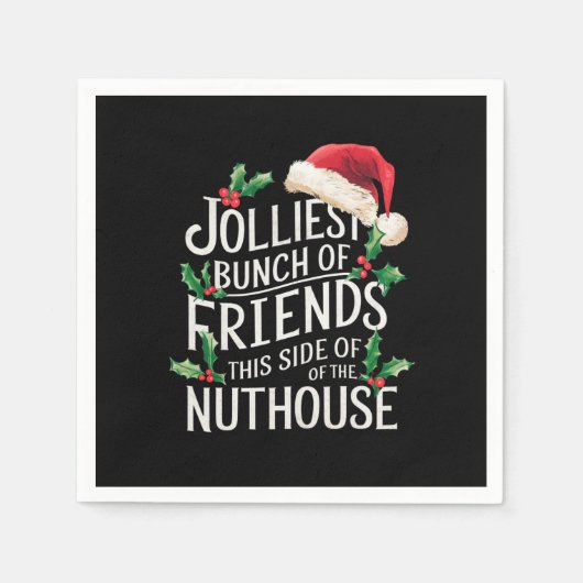 最も陽気な友達グループのクリスマスお揃い皮肉 スタンダードカクテルナプキン (正面)