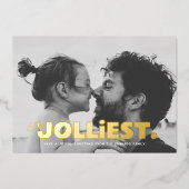 最も陽気な1枚のフォトフォイルのクリスマスカード 箔シーズンカード (正面)