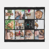 最も難しい別れ | ペットの追悼 11枚の写真のコラージュ フリースブランケット (正面(横))