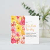 最も非公式な水色フローラ結婚式招待状 招待状 (スタンド正面)