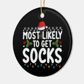 最も靴下のクリスマスファミリーホリデーを取得する可能性が高い セラミックオーナメント (左)
