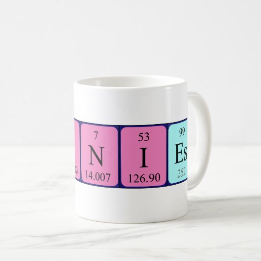 最も頭脳的な定期的なテーブル名mag コーヒーマグカップ (正面右)