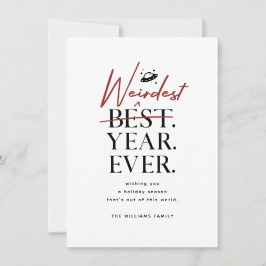 最も風変わりな年の永遠のホリデーカード シーズンカード (正面)