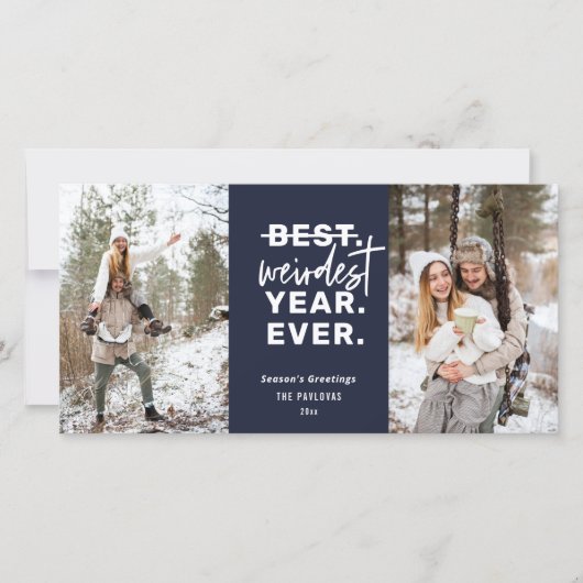 最も風変わりな1年の休日のユーモアの青 シーズンカード (正面)