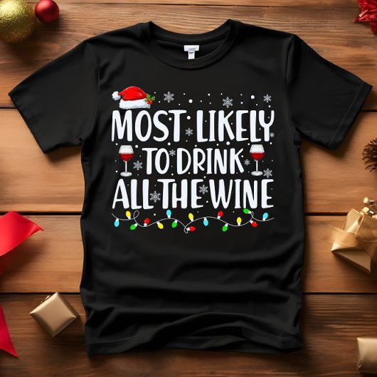 最も飲みやすいワインのクリスマス Tシャツ