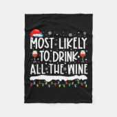 最も飲みやすいワインの家族のマッチング フリースブランケット (正面)