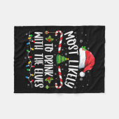 最も飲みやすい小人小妖精や小人C フリースブランケット (正面(横))