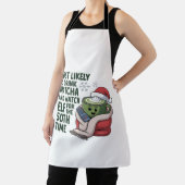 最も飲みやすい抹茶と時計の小妖精や小人クリスマス エプロン (インサイチュ)