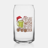 最も飲みやすい抹茶と時計の小妖精や小人クリスマス ガラス缶 (裏面)