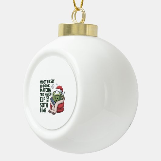 最も飲みやすい抹茶と時計の小妖精や小人クリスマス セラミックボールオーナメント (右)