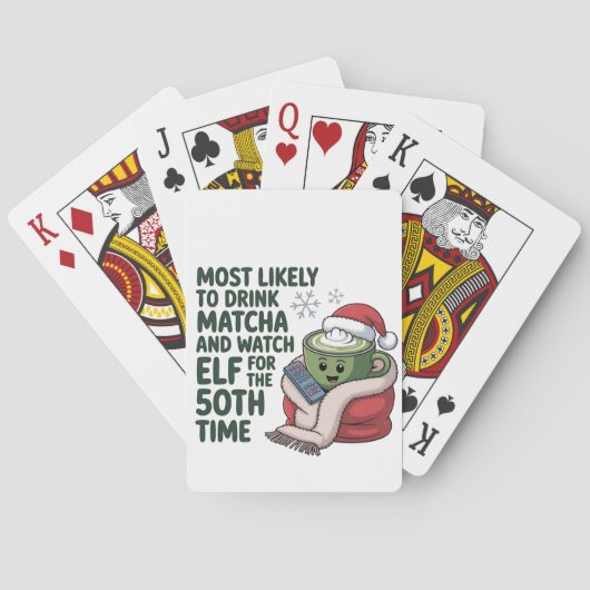 最も飲みやすい抹茶と時計の小妖精や小人クリスマス トランプ (裏面)