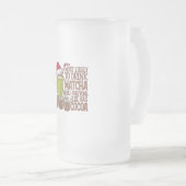 最も飲みやすい抹茶と時計の小妖精や小人クリスマス フロストグラスビールジョッキ (正面右)