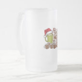 最も飲みやすい抹茶と時計の小妖精や小人クリスマス フロストグラスビールジョッキ (正面左)