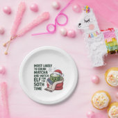 最も飲みやすい抹茶と時計の小妖精や小人クリスマス ペーパープレート (パーティー)