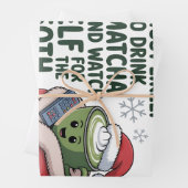 最も飲みやすい抹茶と時計の小妖精や小人クリスマス ラッピングペーパーシート (インサイチュ)