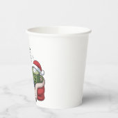 最も飲みやすい抹茶と時計の小妖精や小人クリスマス 紙コップ (左)