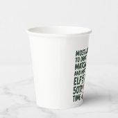 最も飲みやすい抹茶と時計の小妖精や小人クリスマス 紙コップ (右)