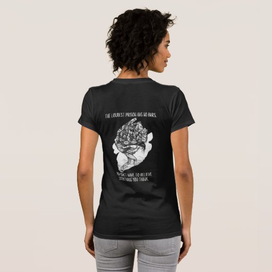 最も騒がしい監獄には檻がない | メンタルヘルスの波 Tシャツ (裏面フル)