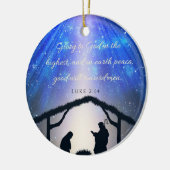 最も高いのの神へのルークの2:14の栄光 セラミックオーナメント (左)