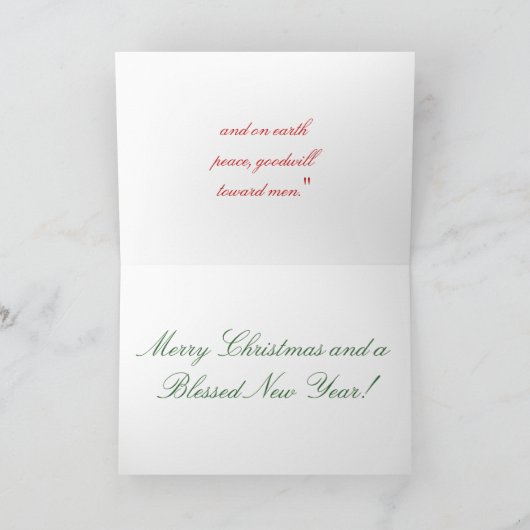 最も高いクリスマスカードの神への栄光 シーズンカード (内部)