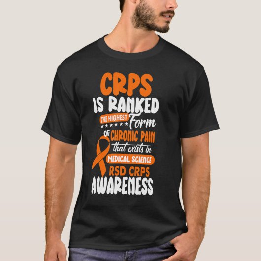 最も高い慢性疼痛RSD CRPSアワーンにランクされている Tシャツ (正面)