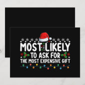 最も高い贈り物を要求する可能性が最も高いChr 招待状 (正面/裏面)