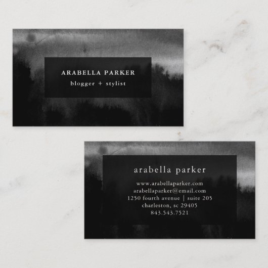 最も黒いインク|水彩（黒） 名刺 (正面/裏面)