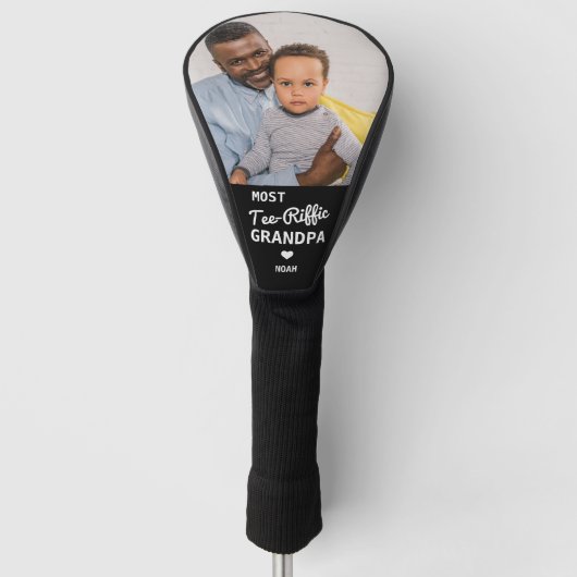 最もT-Riffic GRANDPAゴルファーのパーソナライズされた写真 ゴルフヘッドカバー (正面)