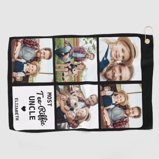 最もTee-Riffic叔父のカスタム5写真父の日 ゴルフタオル (横)