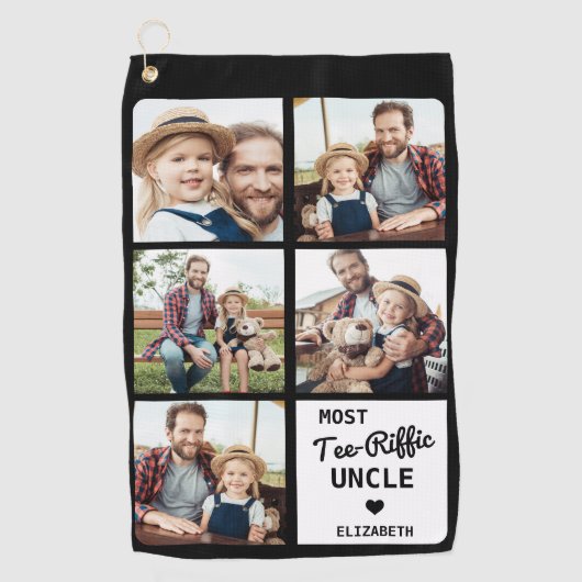 最もTee-Riffic叔父のカスタム5写真父の日 ゴルフタオル (正面)