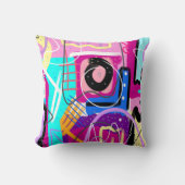 最カラフル大主義表現抽象芸術 クッション (正面)