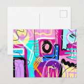最カラフル大主義表現抽象芸術 ポストカード (正面/裏面)