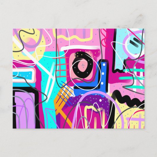 最カラフル大主義表現抽象芸術 ポストカード (正面)