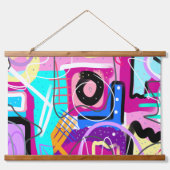最カラフル大主義表現抽象芸術 吊り下げ型タペストリー (正面)
