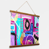 最カラフル大主義表現抽象芸術 吊り下げ型タペストリー (傾斜あり)