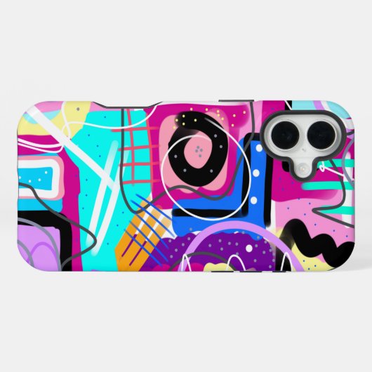 最カラフル大主義表現抽象芸術 iPhoneケース (裏面横)