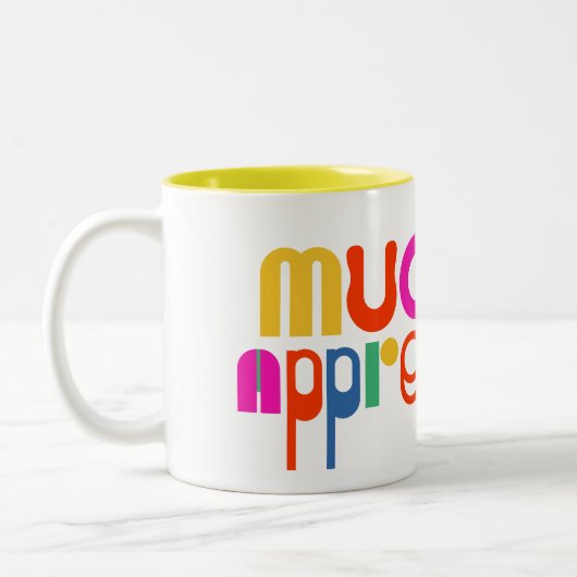 最カラフル高の感謝してい高 ツートーンマグカップ (左)
