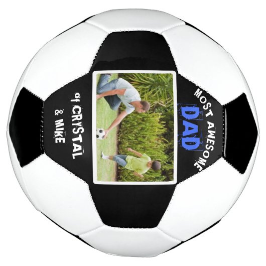 最パーソナライズされた大素晴らしパパの親写真 サッカーボール (回転)