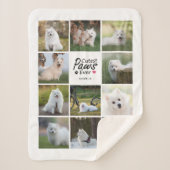 最モダンも可愛い足が犬よくはしゃぐの写真コラージュ シェルパブランケット (正面)