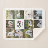 最モダンも可愛い足が犬よくはしゃぐの写真コラージュ シェルパブランケット (正面(横))