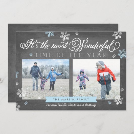 最モダンも素晴らしいタイムホリデーカルクボード シーズンカード (正面/裏面)